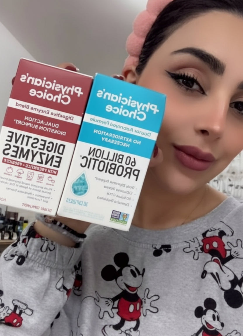 Person holding two boxes of Probiotics for Digestive Health