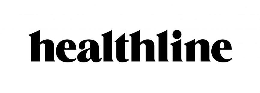 Black 'healthline' logo on a white background